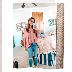Blush long sleeve shirt